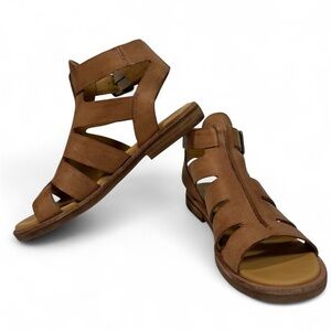 Kork-Ease Baltea Tan Leather Sandals, EUC, Comfortable, Strappy, Buckles, Sz 10